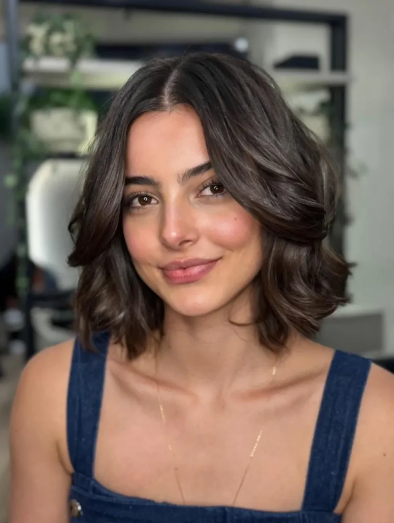 Polished Brunette Kitty Hairstyle Bob