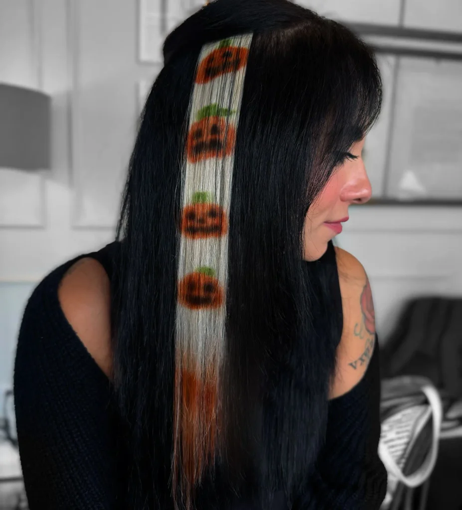 Pumpkin Streak Halloween Hair