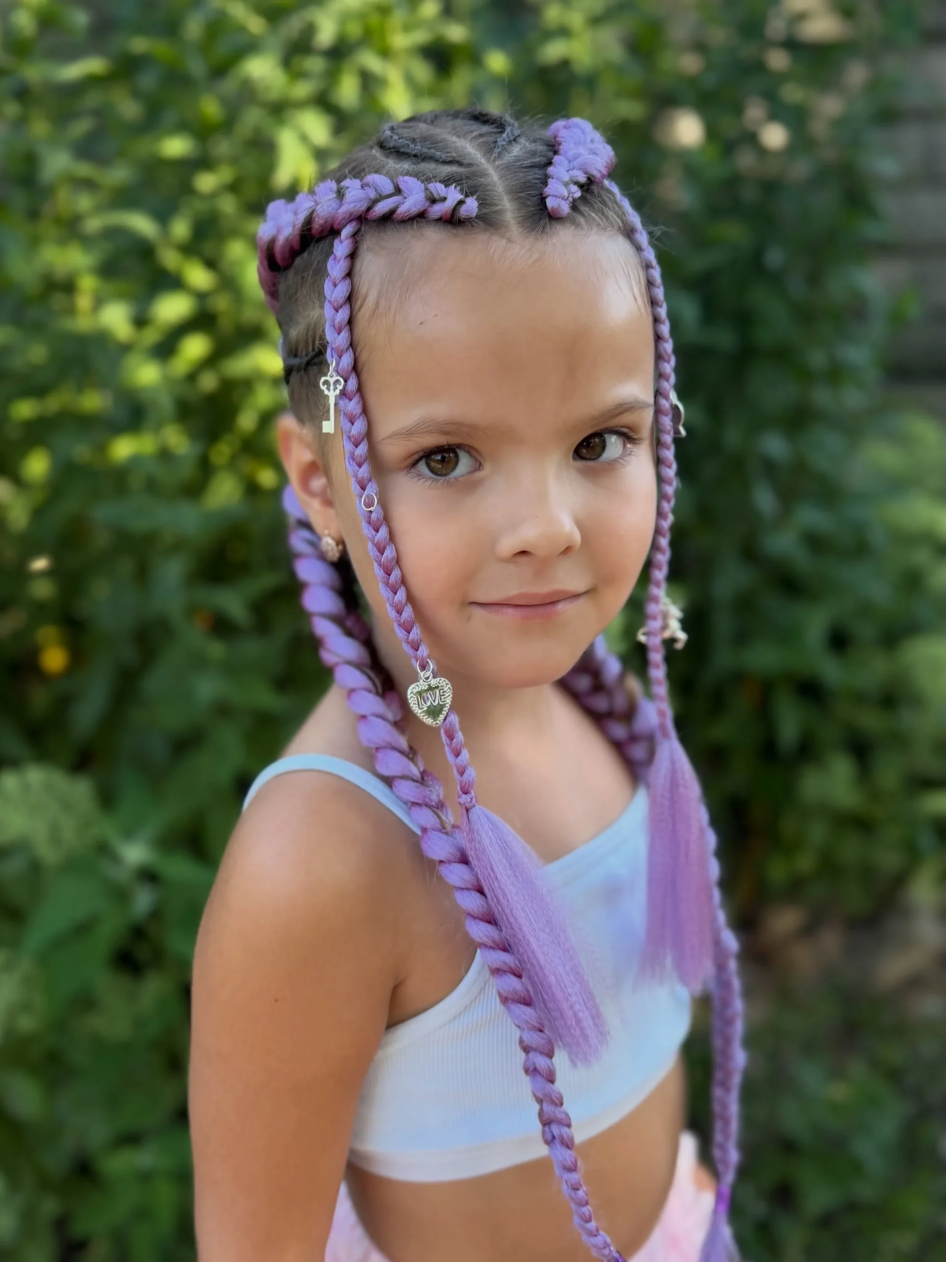 Purple Bubble Braids