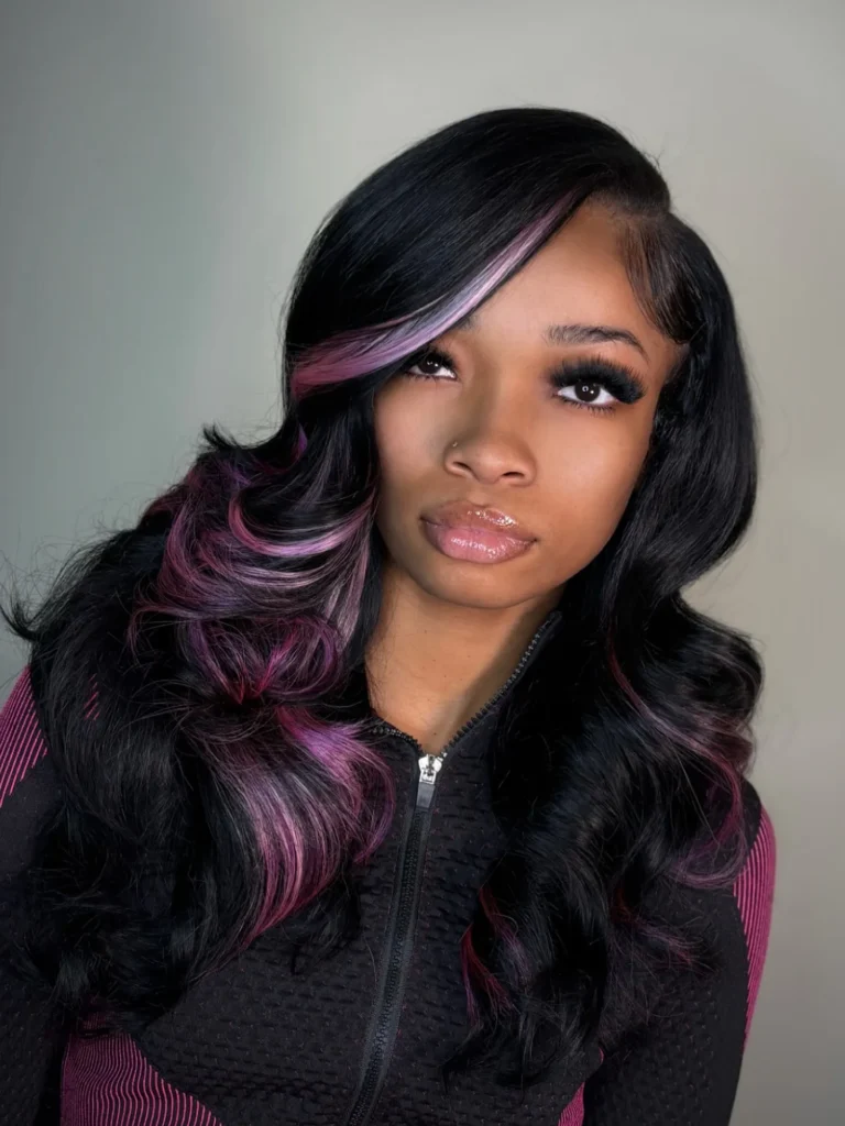 Purple Highlighted Voluminous Waves