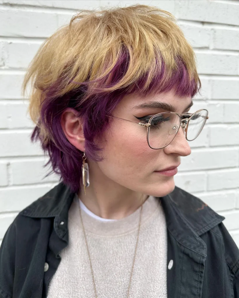Purple Pixie Shag Cut