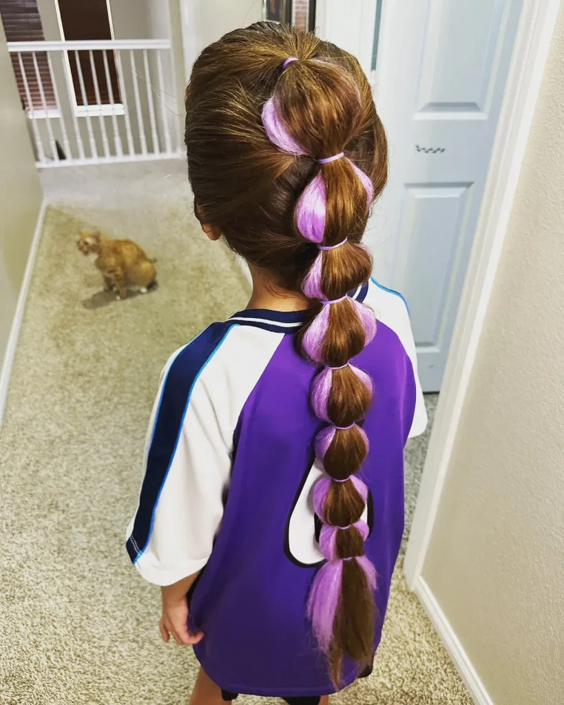 Purple Ribbon Bubble Braid