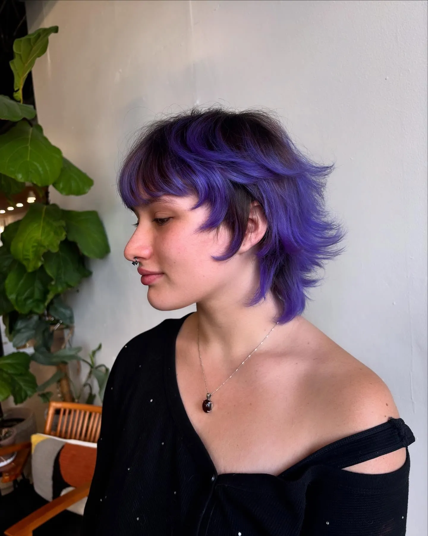 Purple Shaggy Wolf Cut