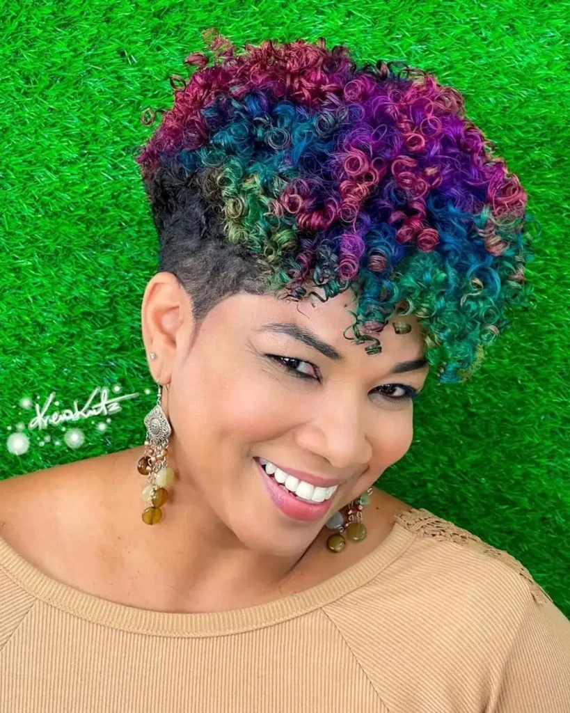 Rainbow Curl Burst TWA