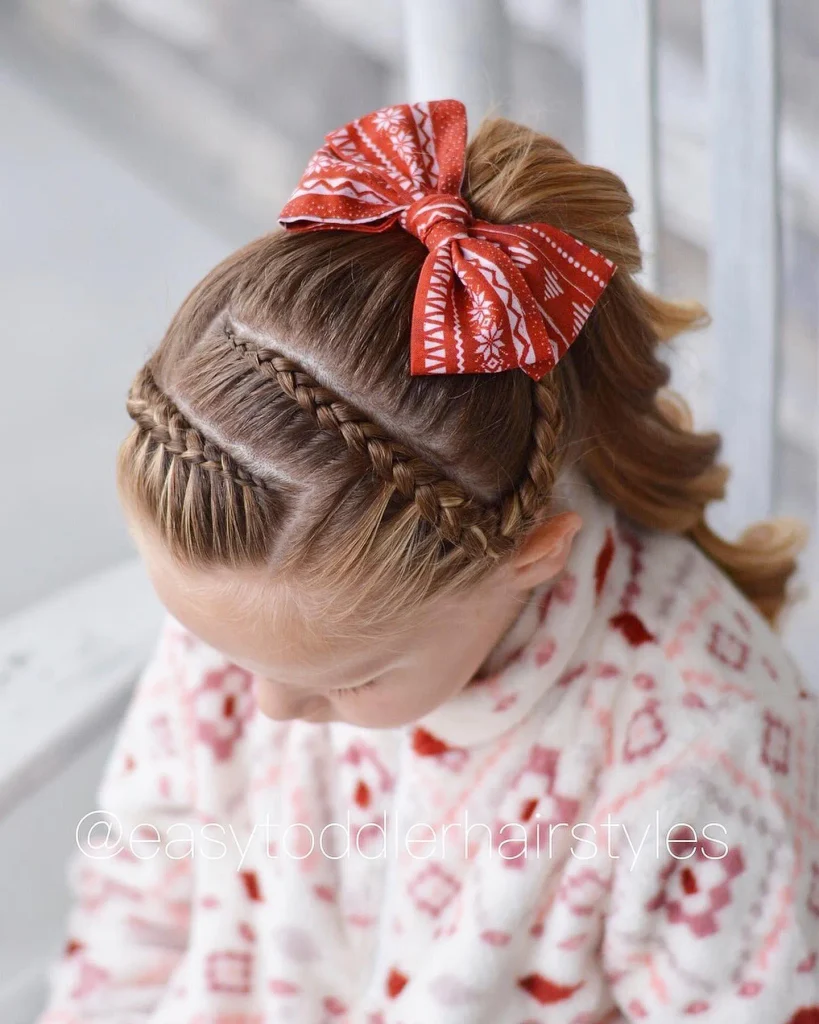 Red Bow Braided Pony