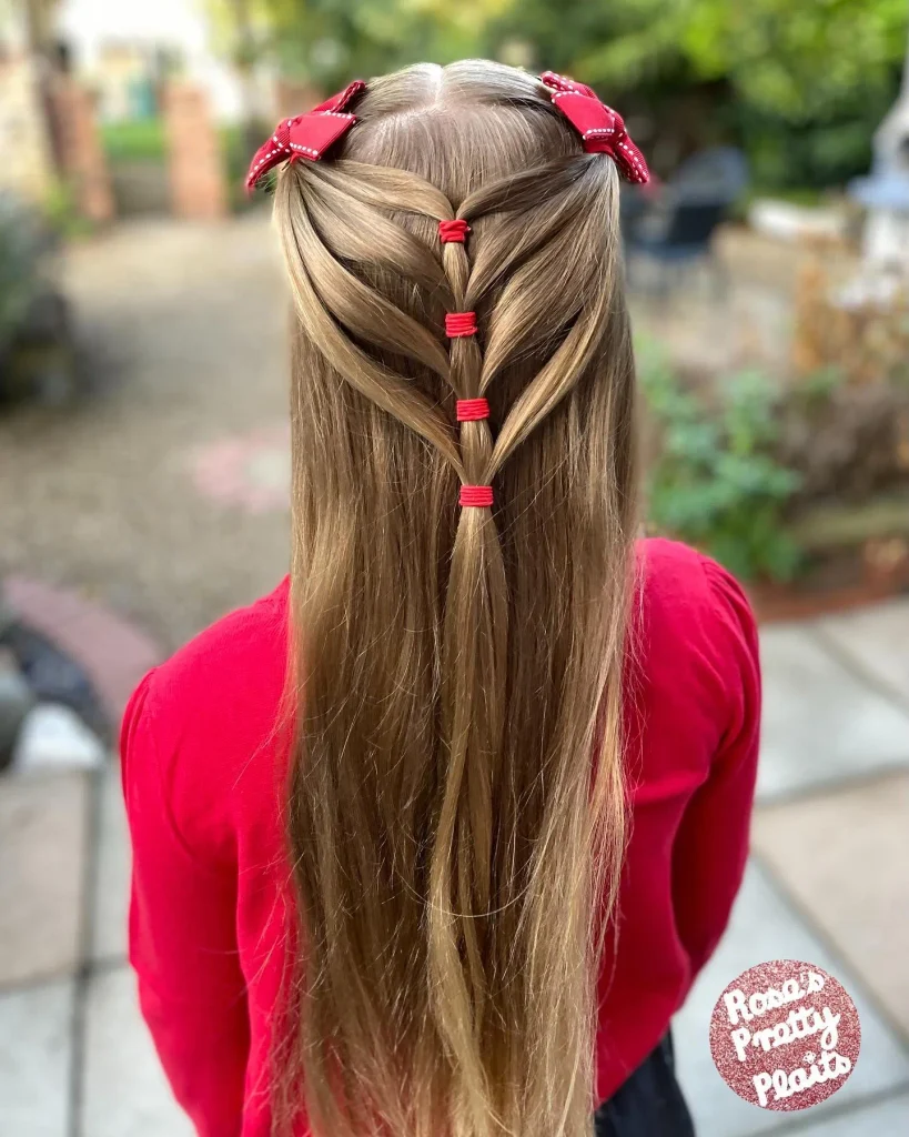 Red Bow Heart Tails