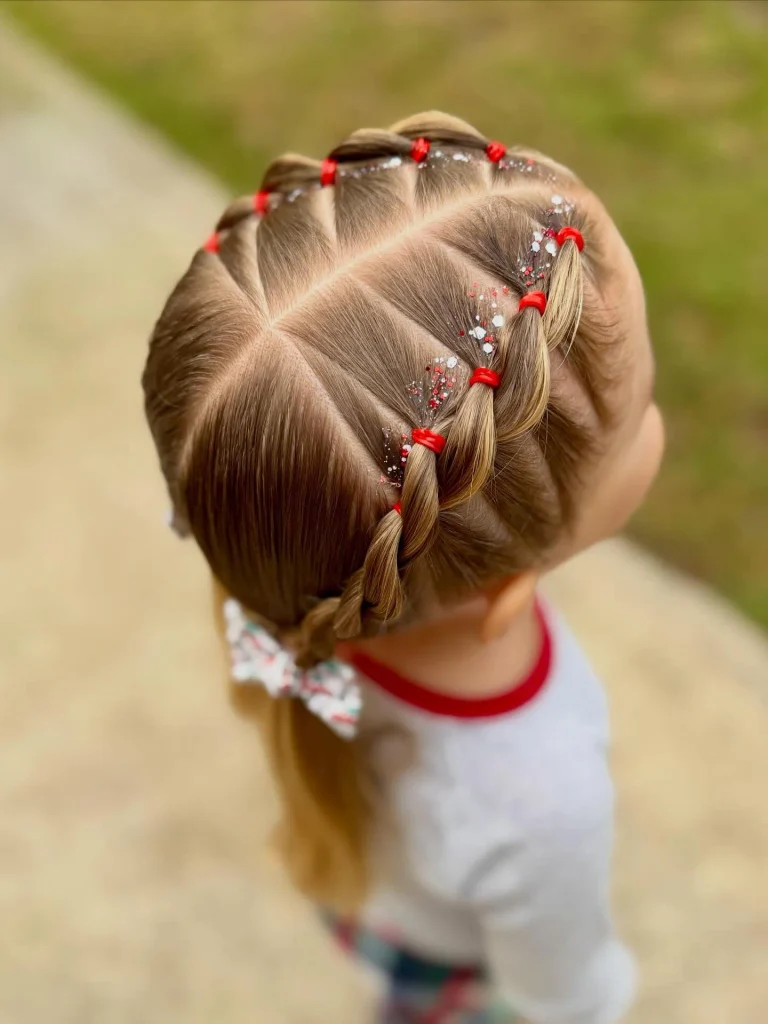 Red Ribbon Braided Crown