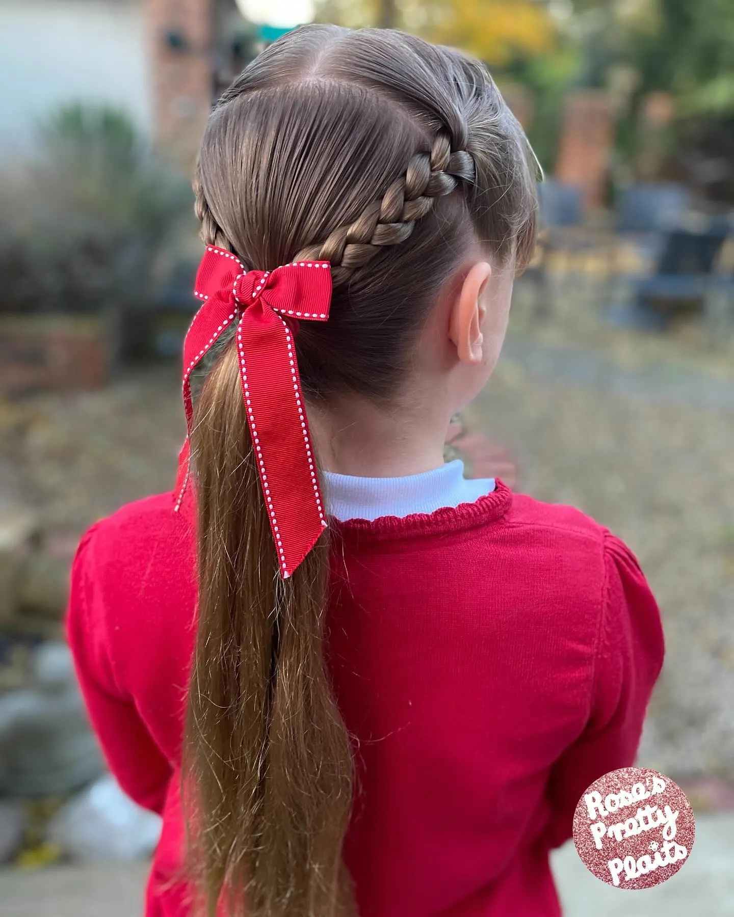 Red Ribbon Side Ponytail