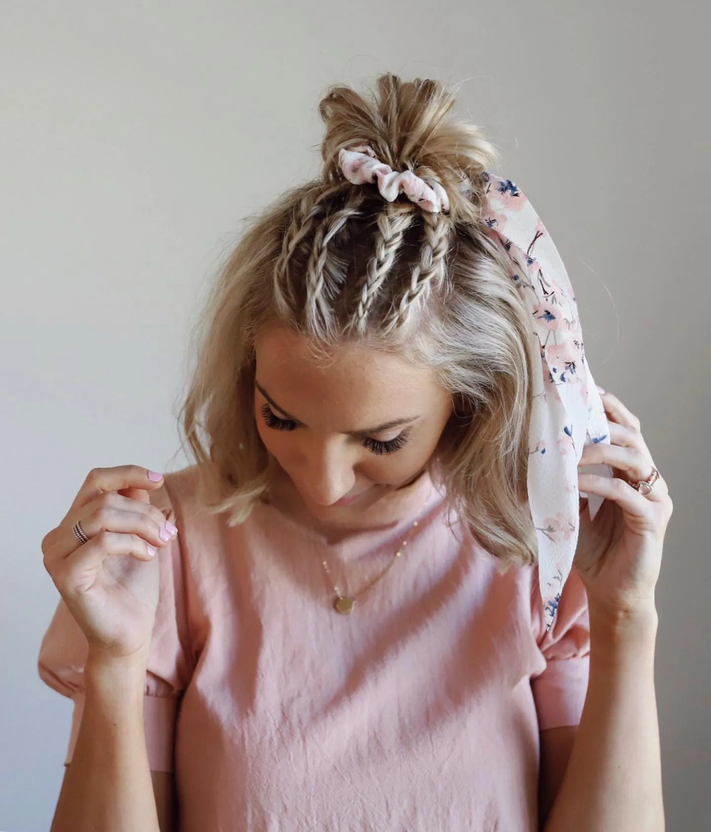 Ribbon Braided Mini Topknot