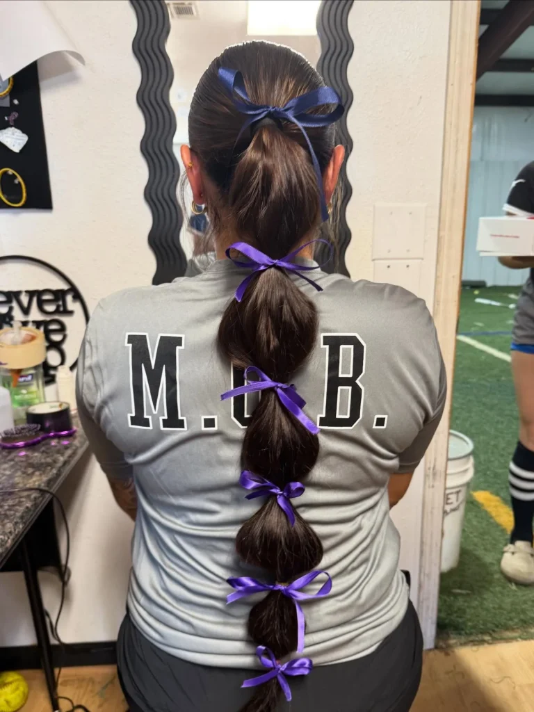 Ribbon Bubble Ponytail Braid