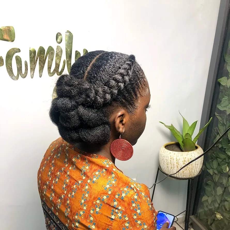 Rolled Natural Crown Updo