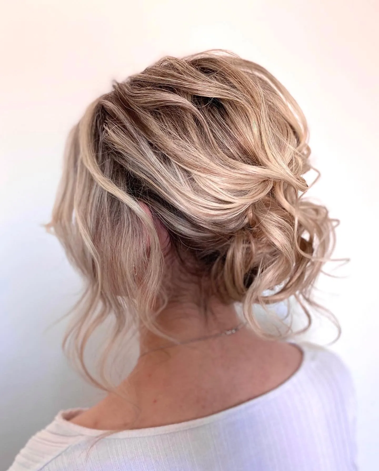 Romantic Blonde Messy Updo
