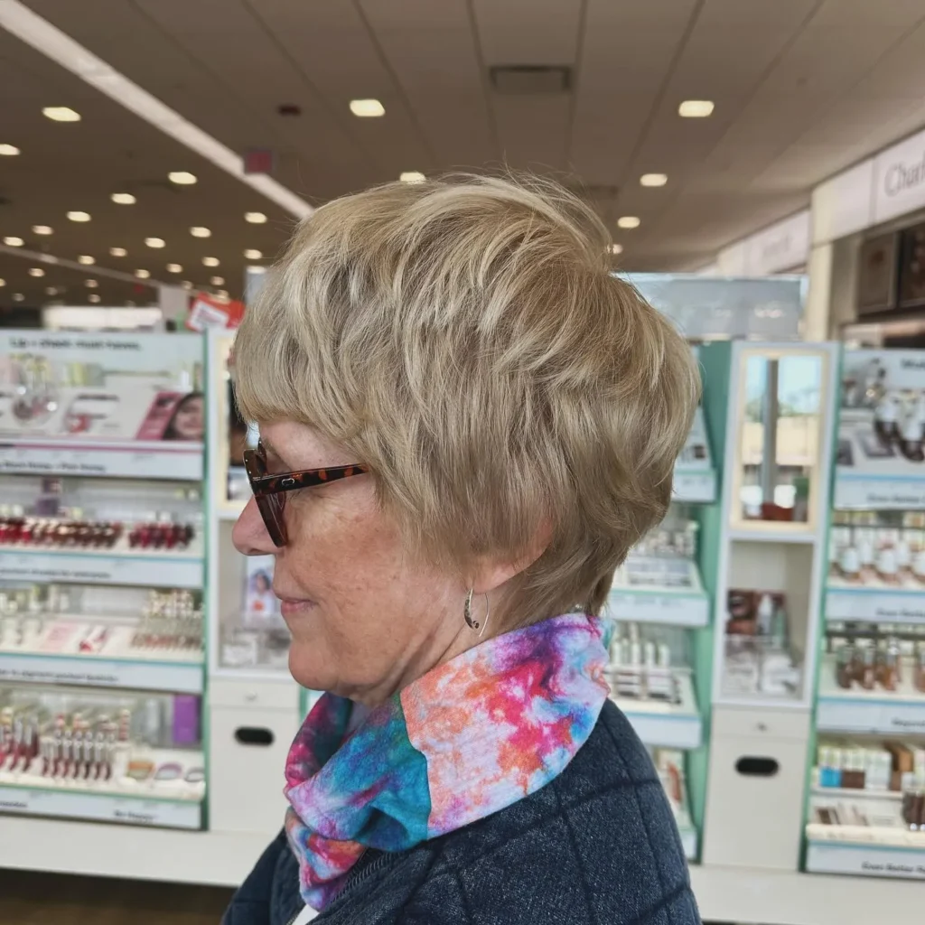 Rounded Blonde Layered Shag