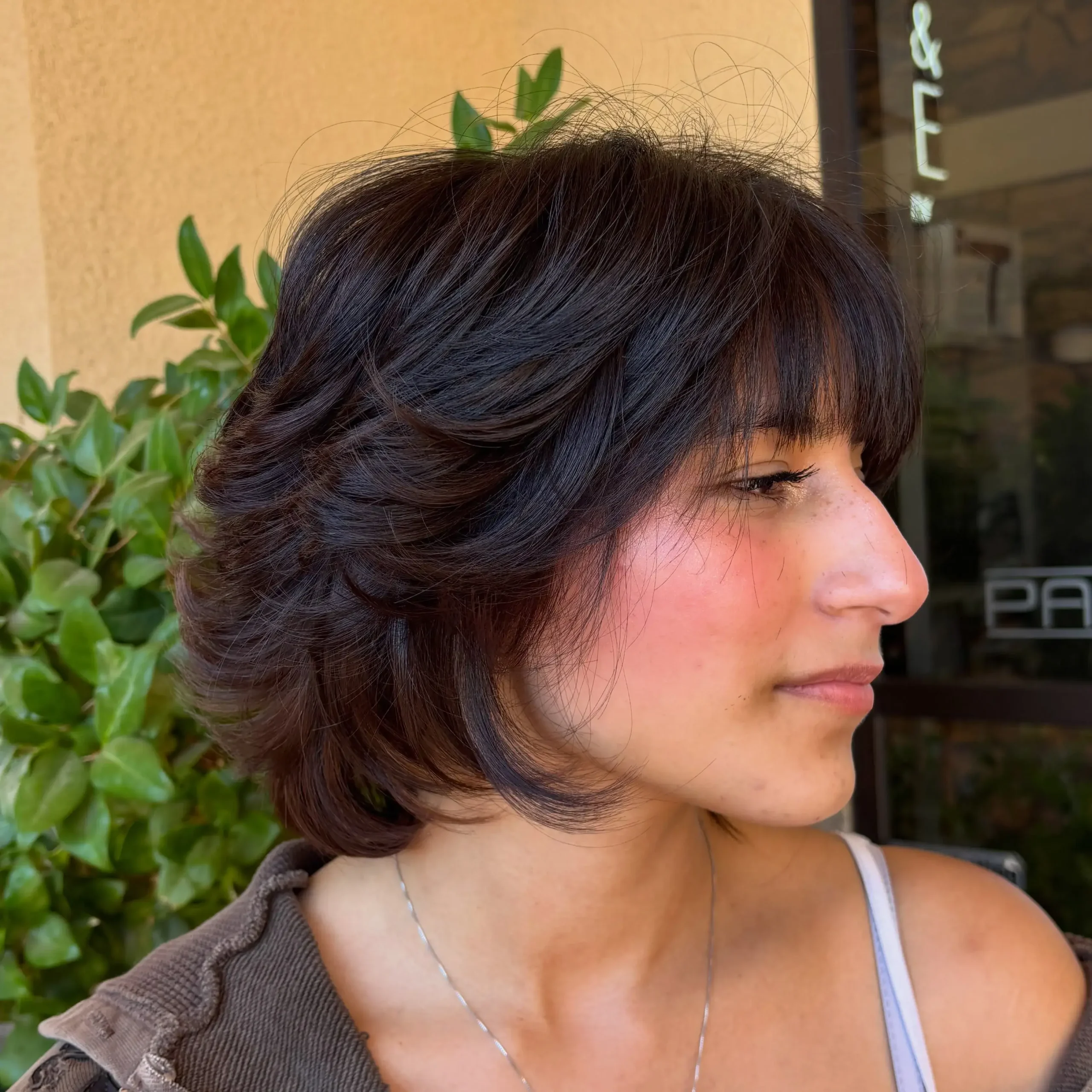 Rounded Layered Bob Bangs