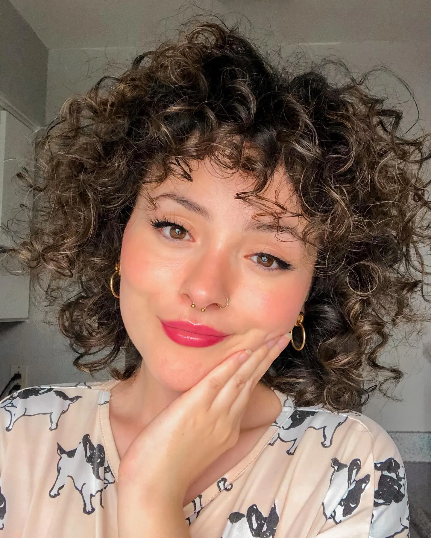 Rounded Shaggy Curly Bob