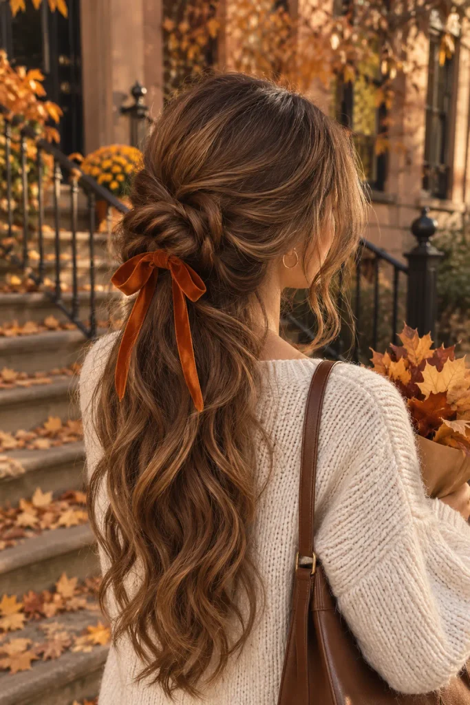 Rustic Fall Bow Half-Up