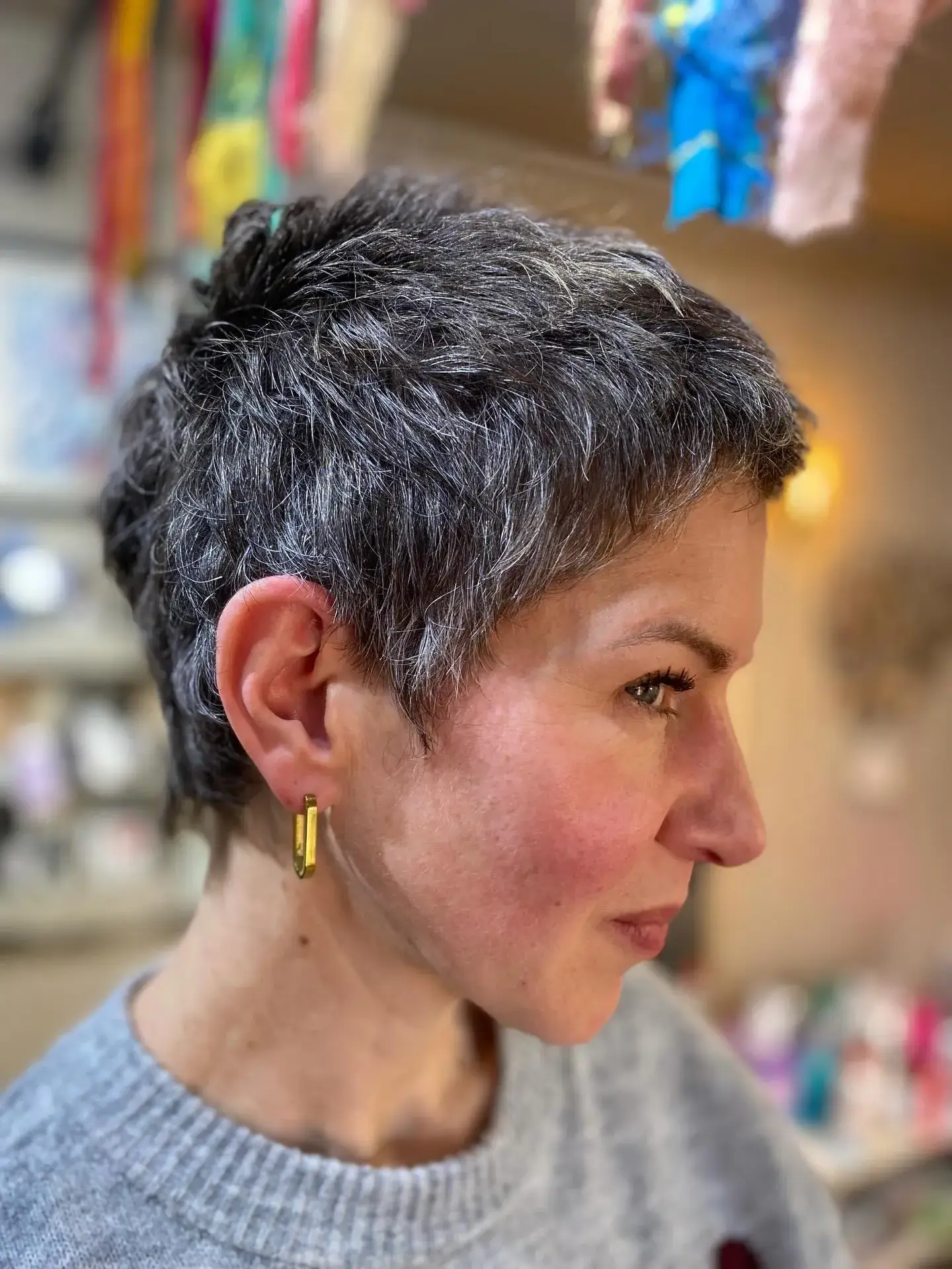 Salt And Pepper Tousled Pixie