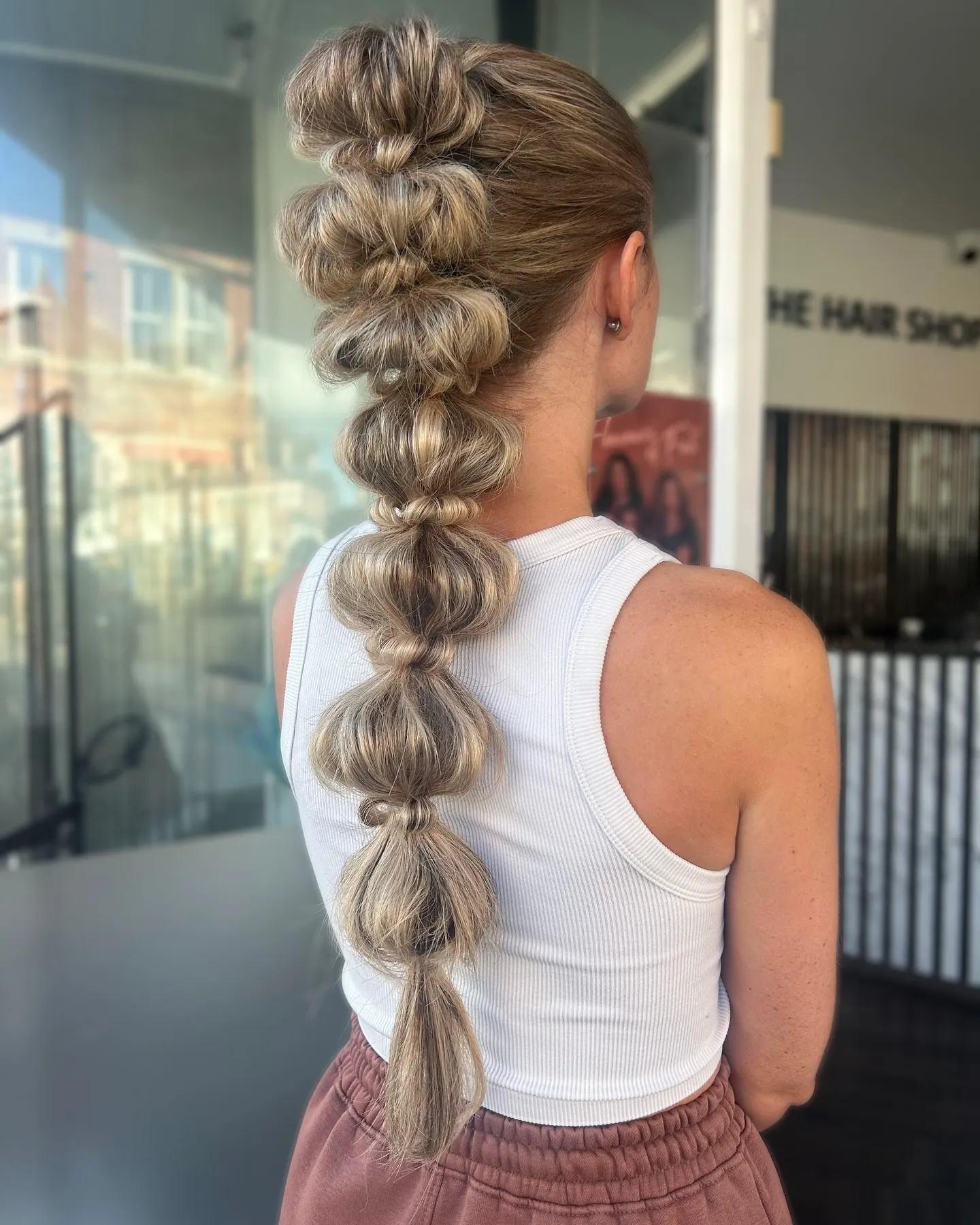 Segmented Bubble Christmas Ponytail
