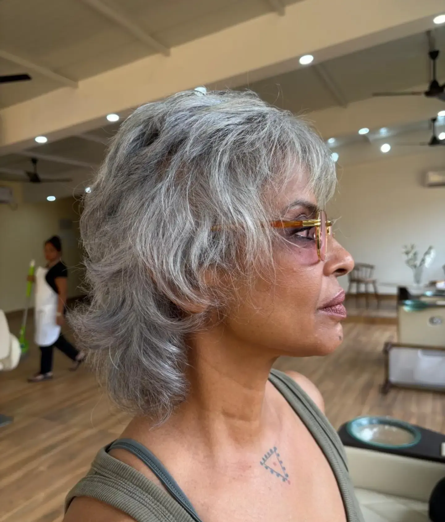 Shaggy Gray Feathered Bob