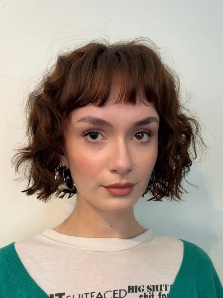 Short Curly French Bob