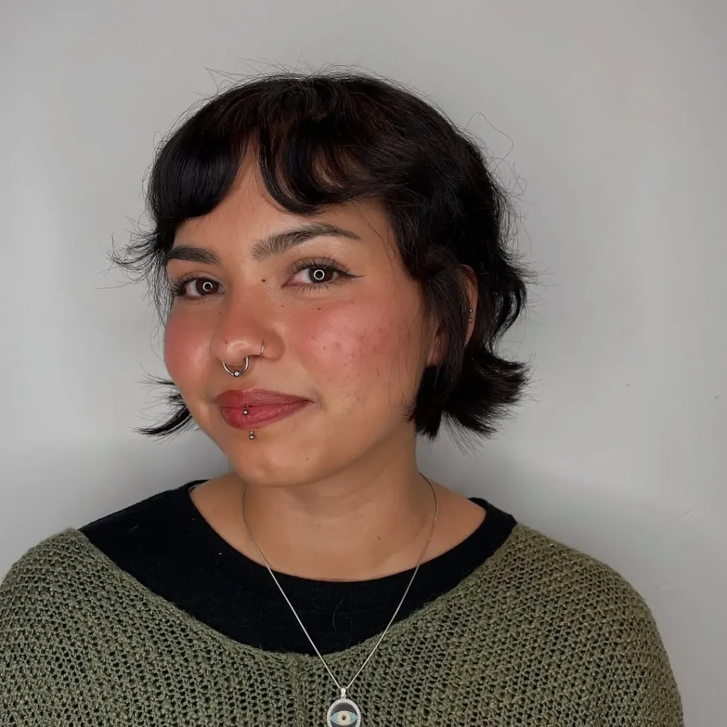 Short Shag with Curved Bangs