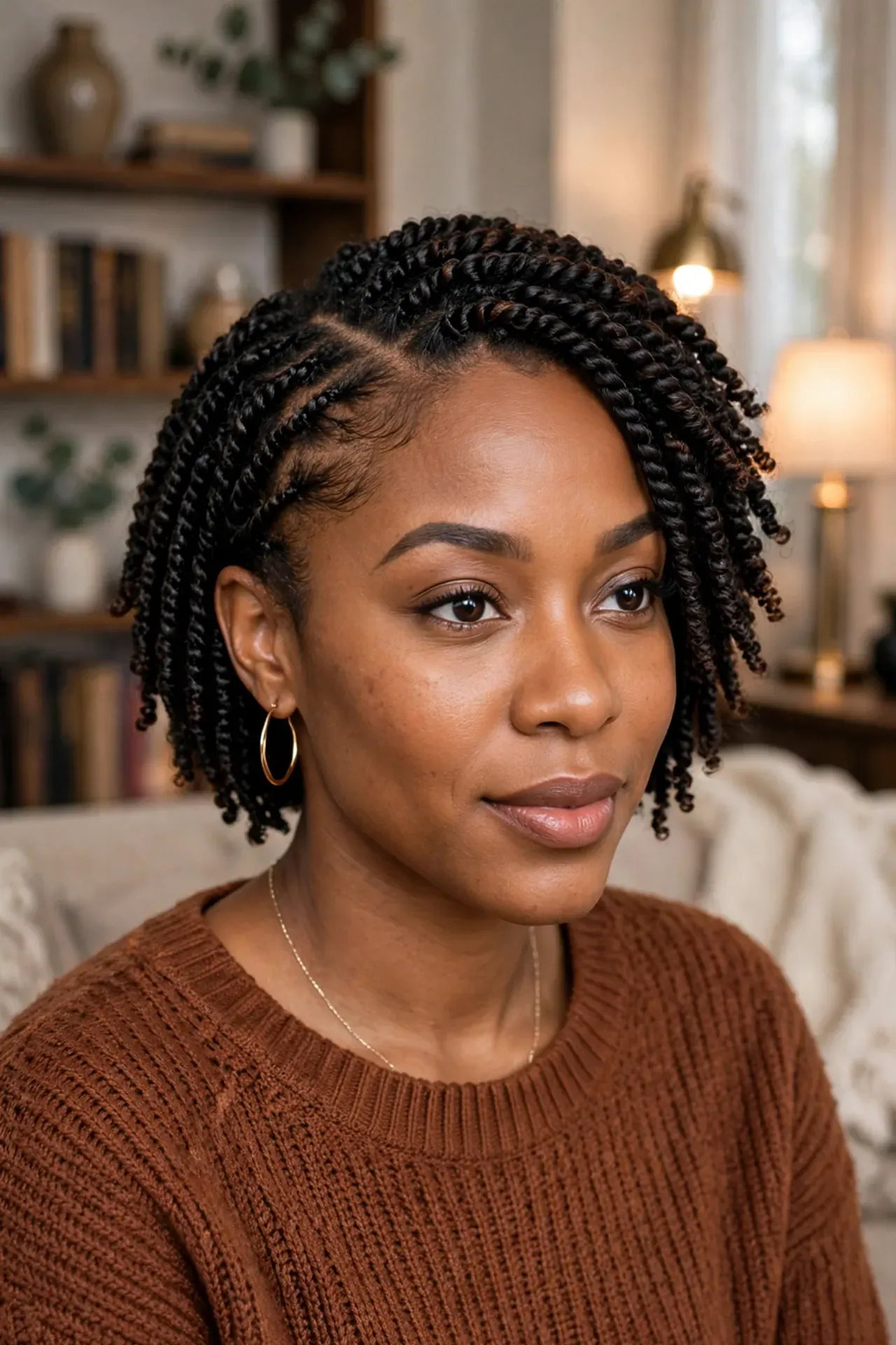 Short Side Part Crochet Twists