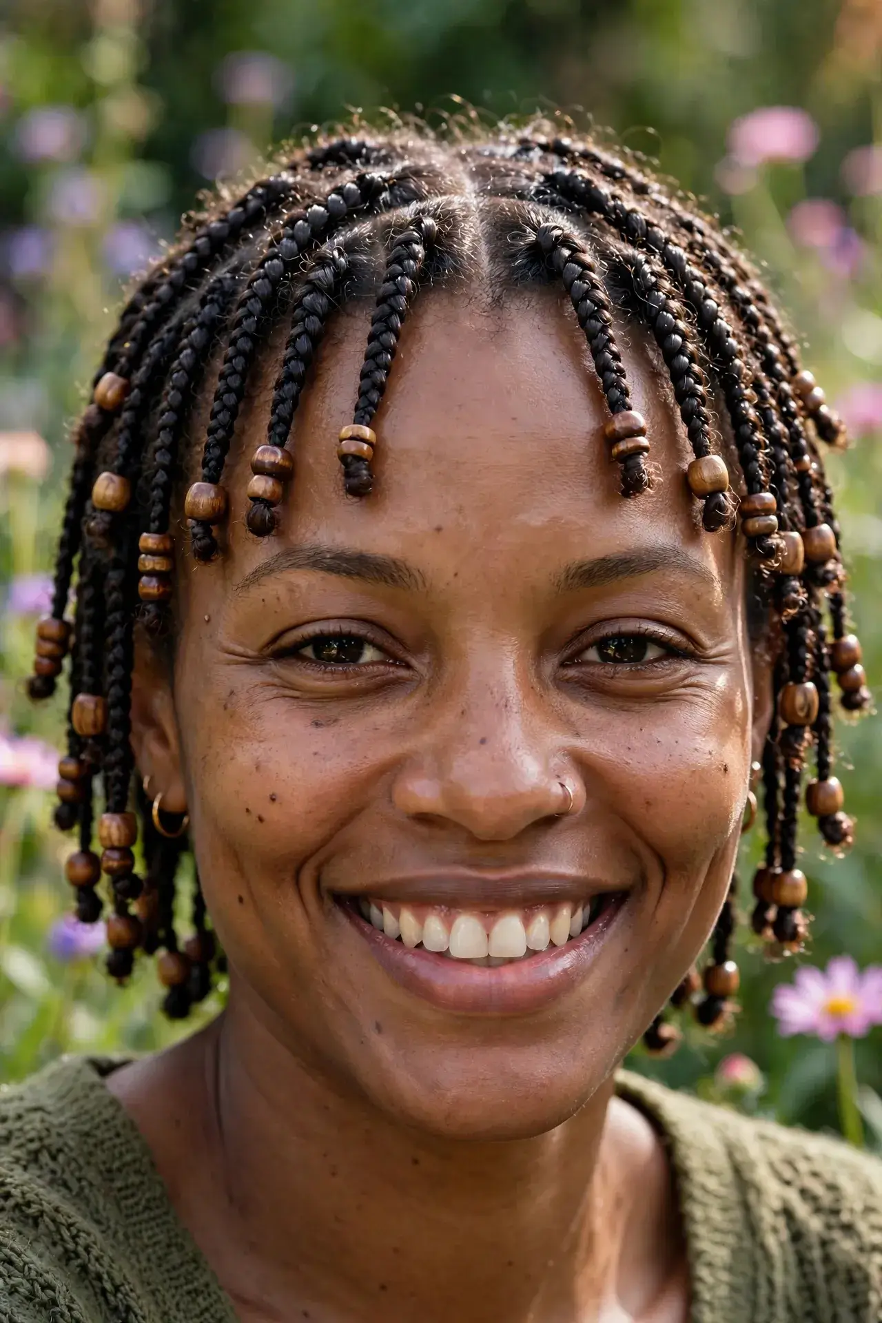 Short Tribal Braids with Beads