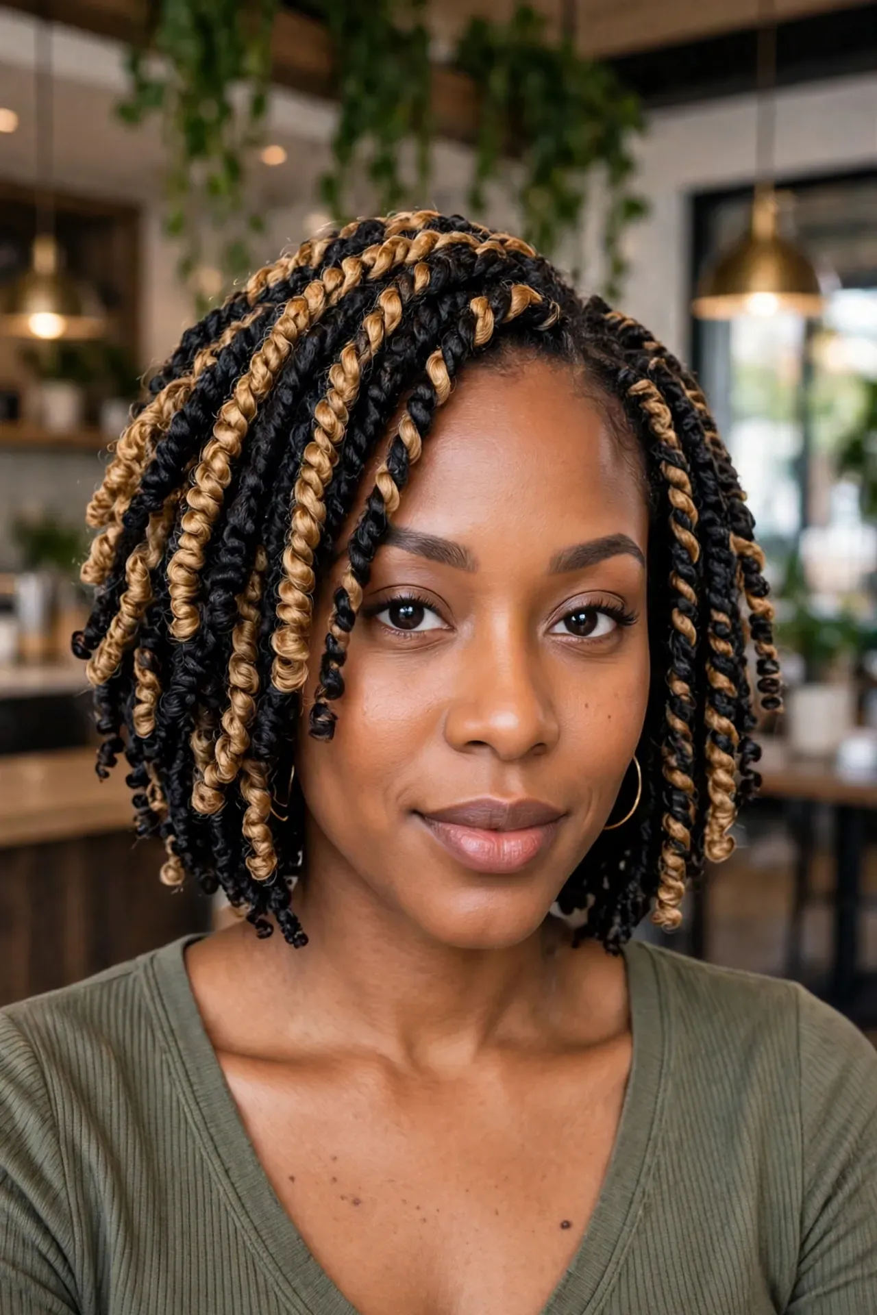 Short Two Tone Crochet Twists