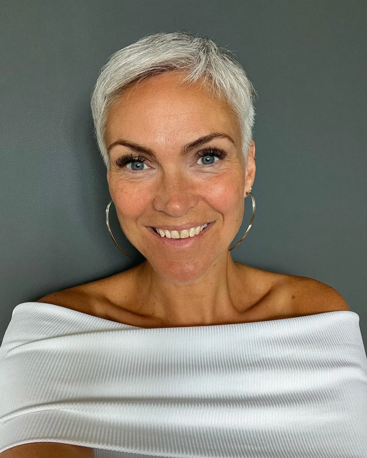 Short White Blonde Textured Crop