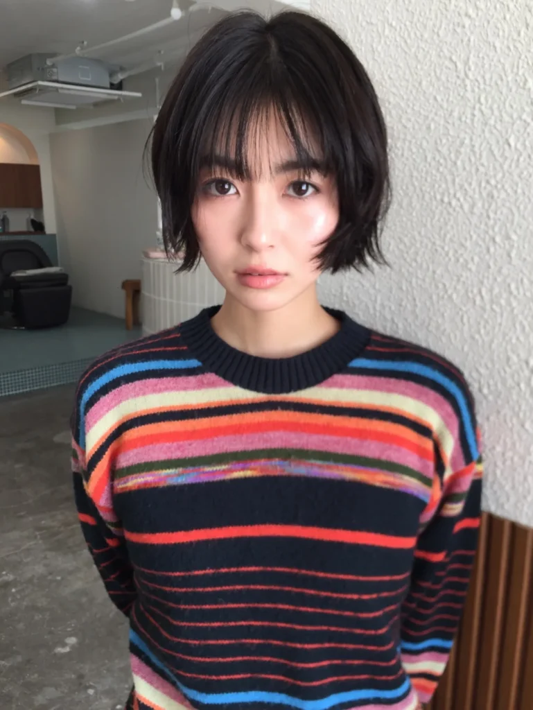 Short choppy piecey bangs