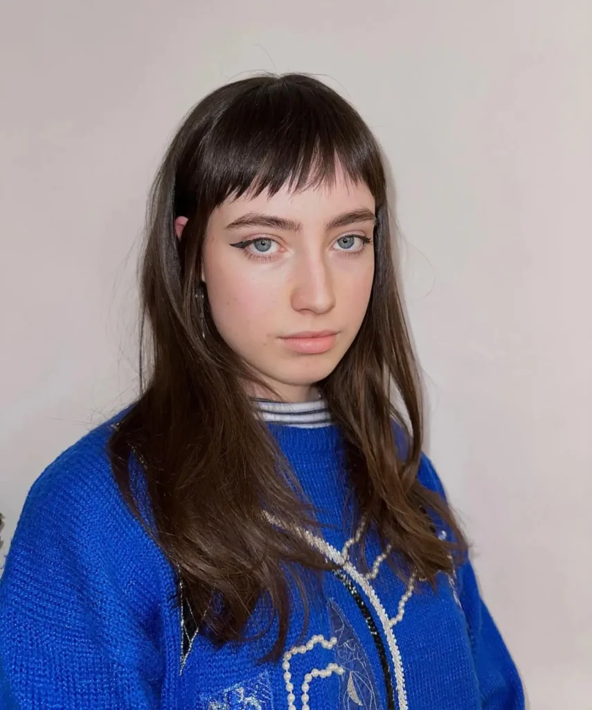 Short straight micro bangs