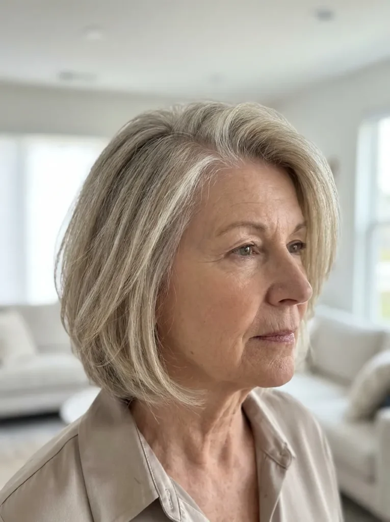 Side-Parted Lifted Bob