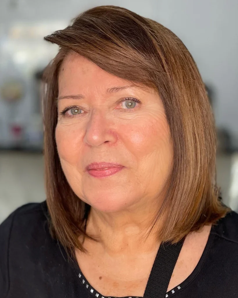 Side-Swept Bangs Lob