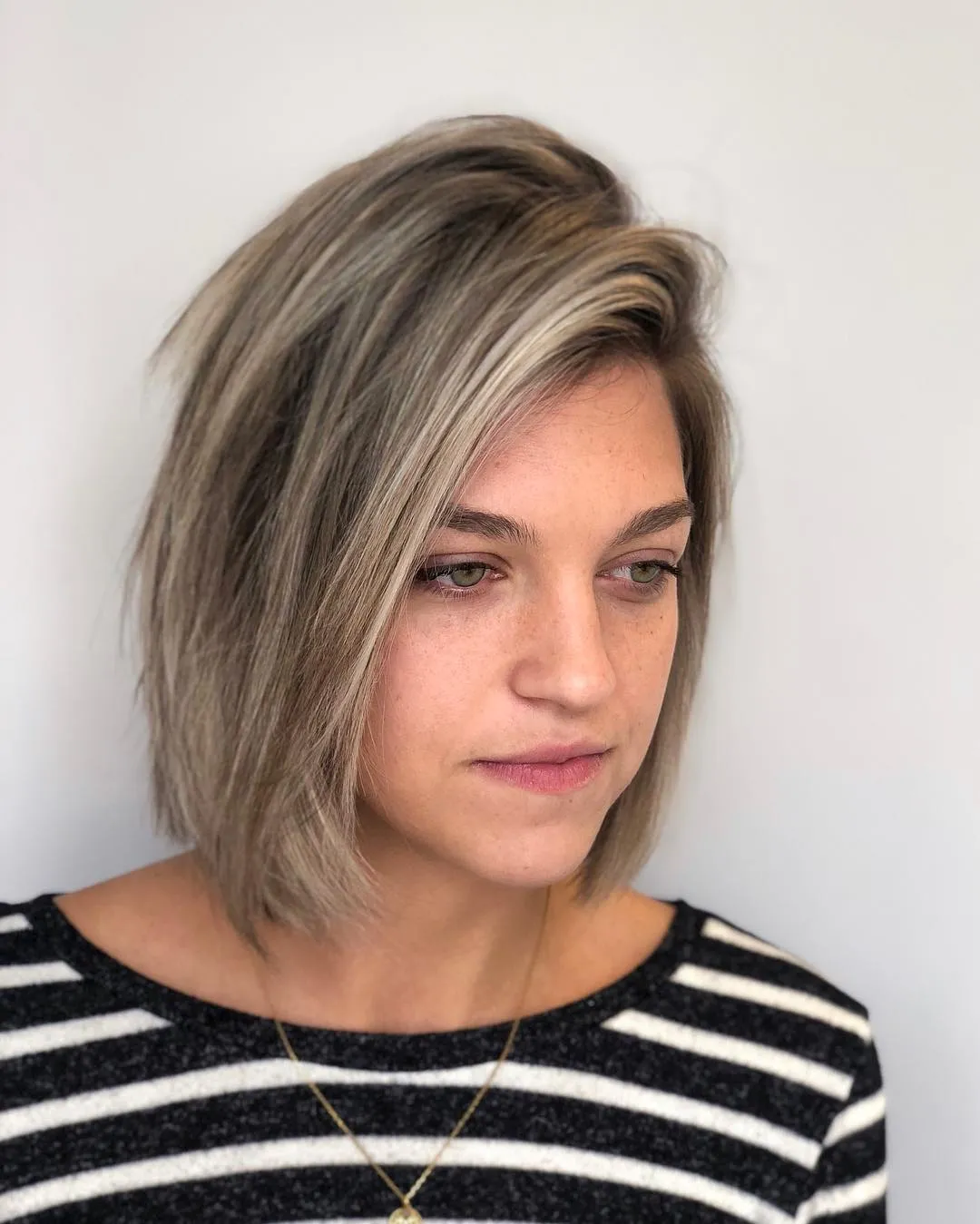 Side Swept Blonde Bob