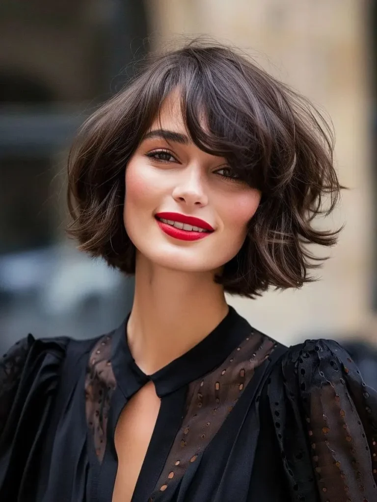 Side Swept Choppy Bob