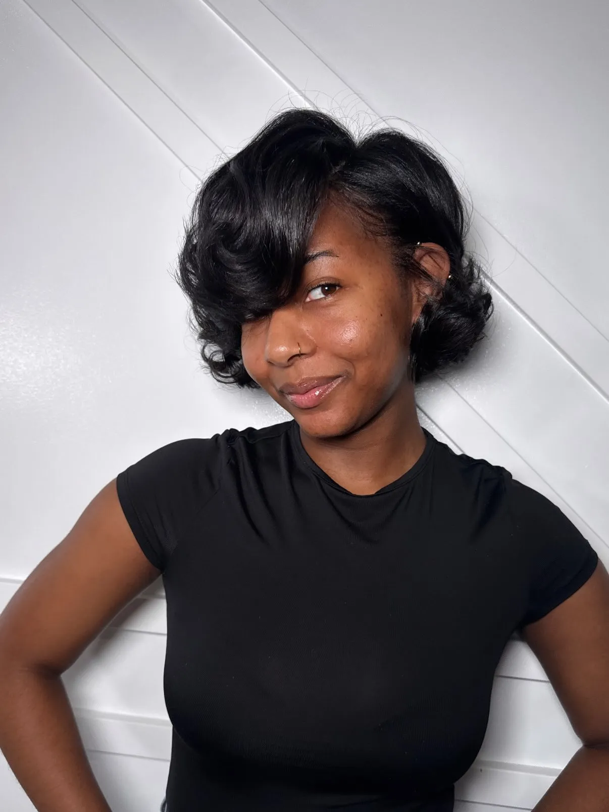 Side Swept Curly Bob