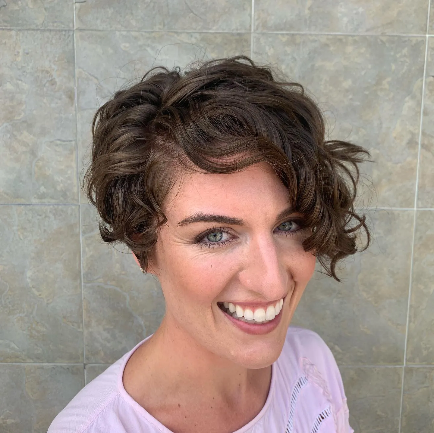 Side Swept Curly Crop
