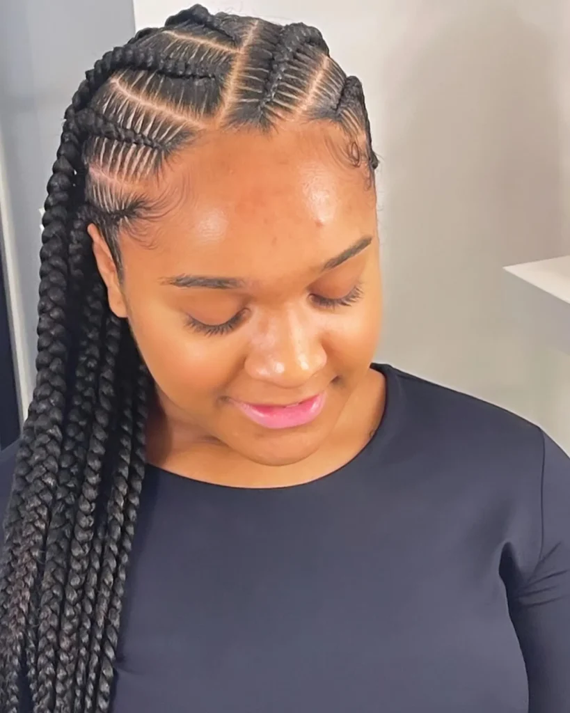 Side Swept Fulani Braids