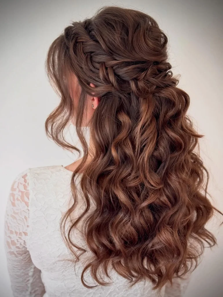 Side braid voluminous waves