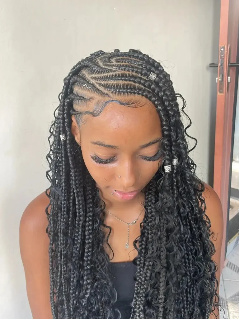 Silver Accented Fulani Braids