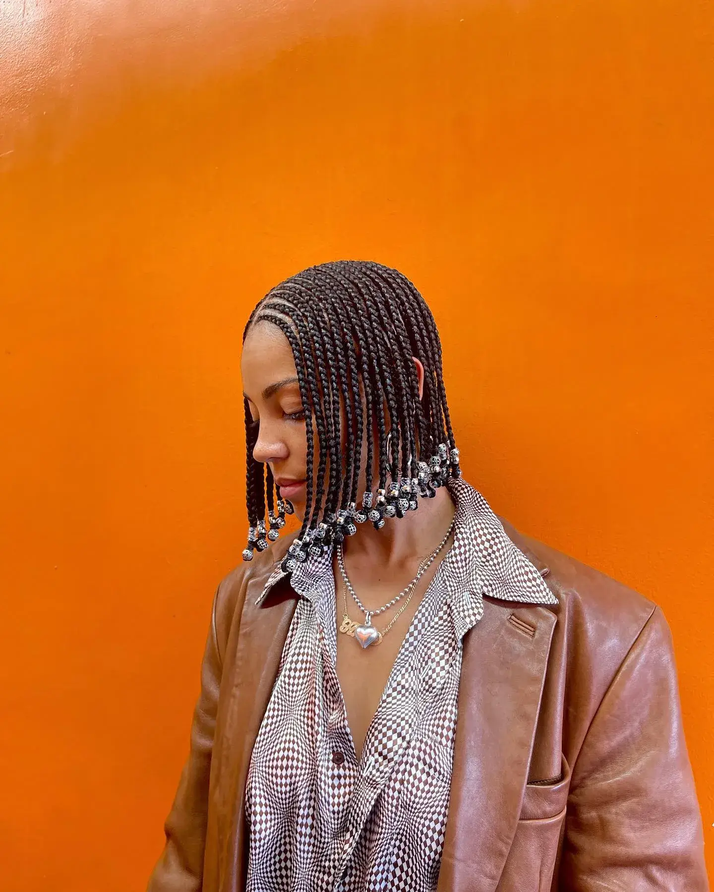 Silver Bead Micro Bob Braids