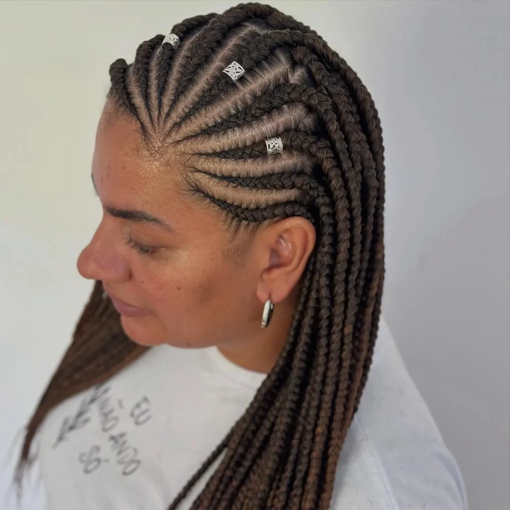 Silver Cuffed Fulani Braids