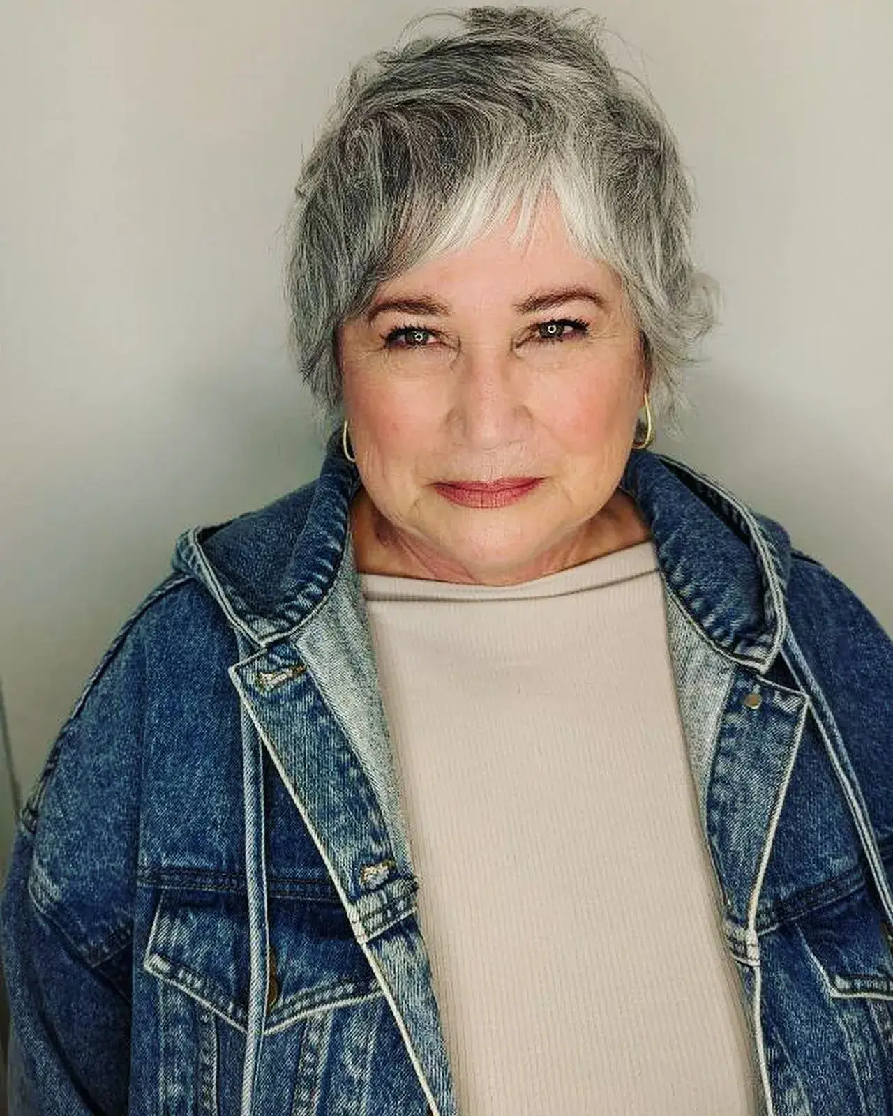 Silver Textured Fringe Pixie