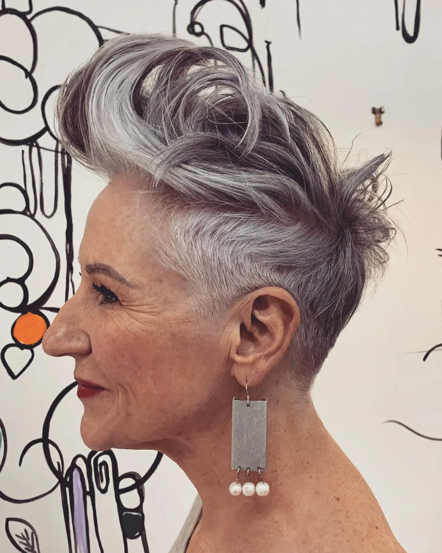 Silver Voluminous Quiff Pixie