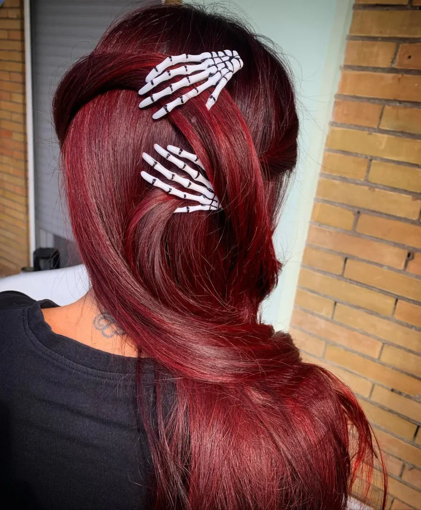 Skeleton Hand Crimson Ponytail