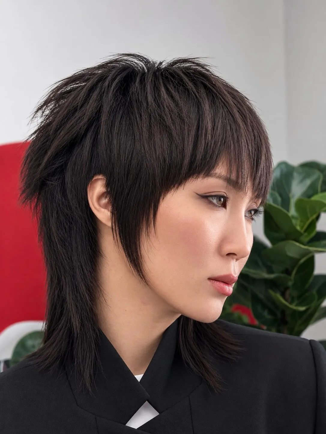 Sleek Asian Wolf Cut Mullet