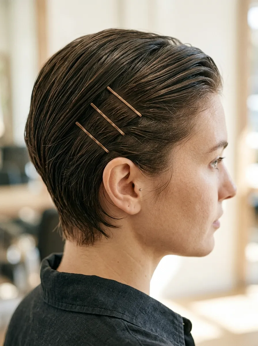 Sleek Hair With Bobby Pins