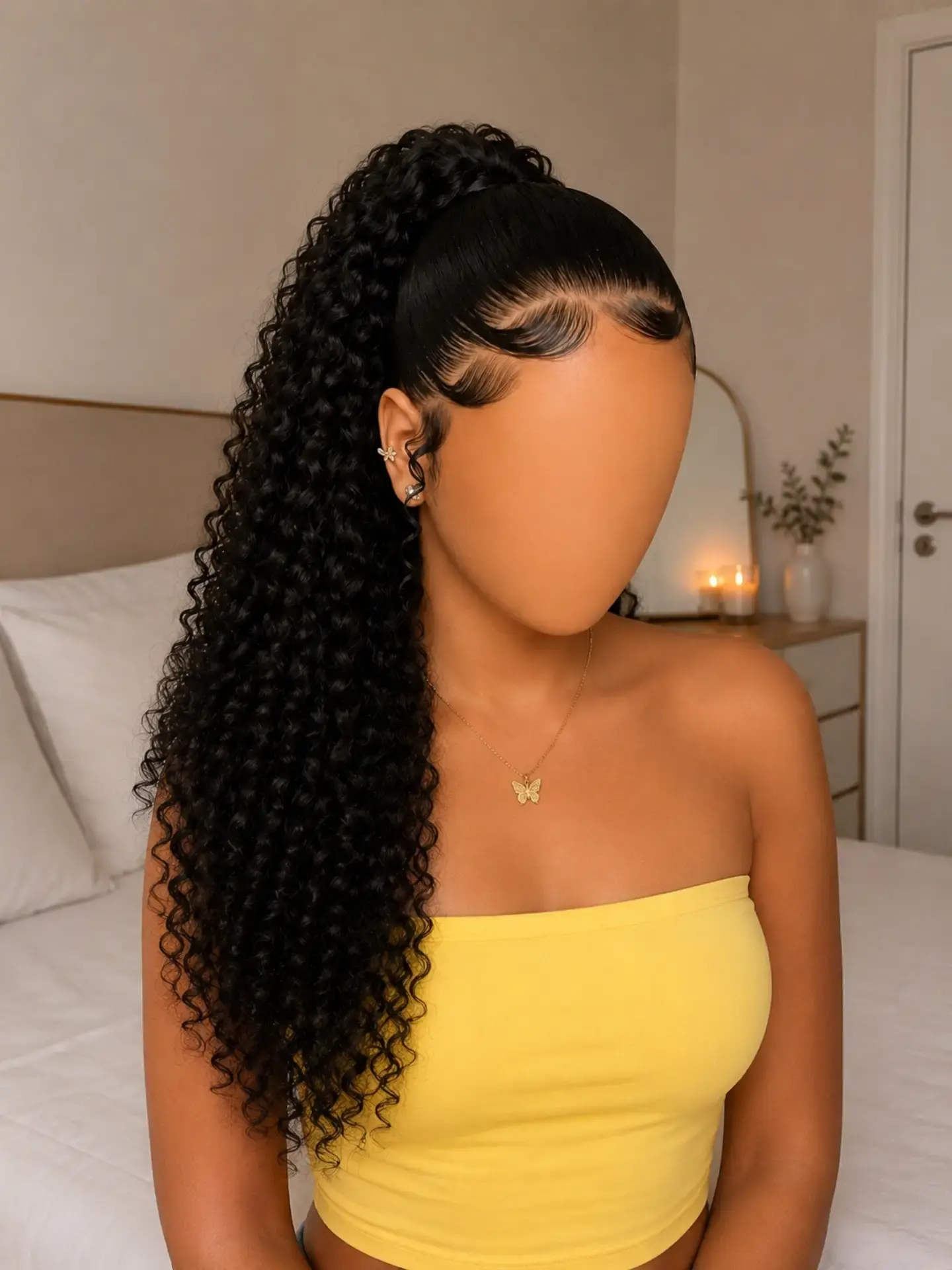 Sleek High Curly Ponytail