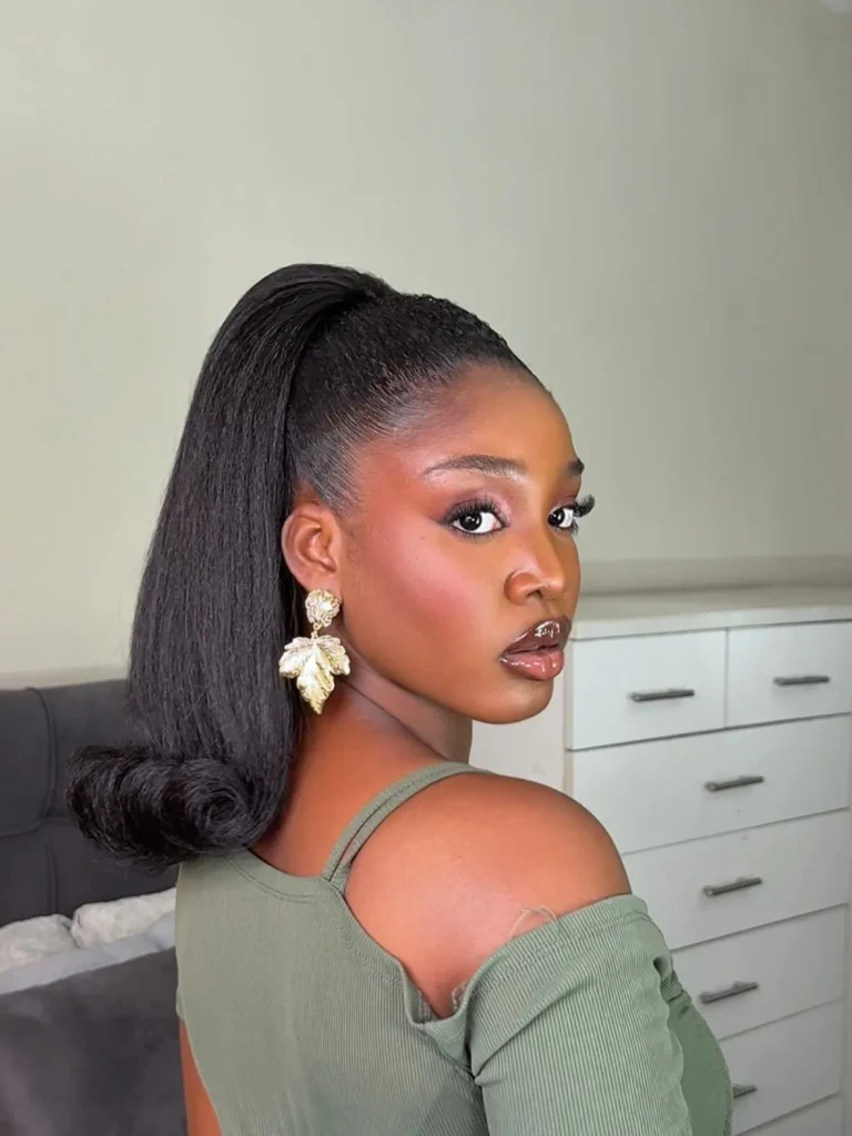 Sleek Low Bubble Ponytail