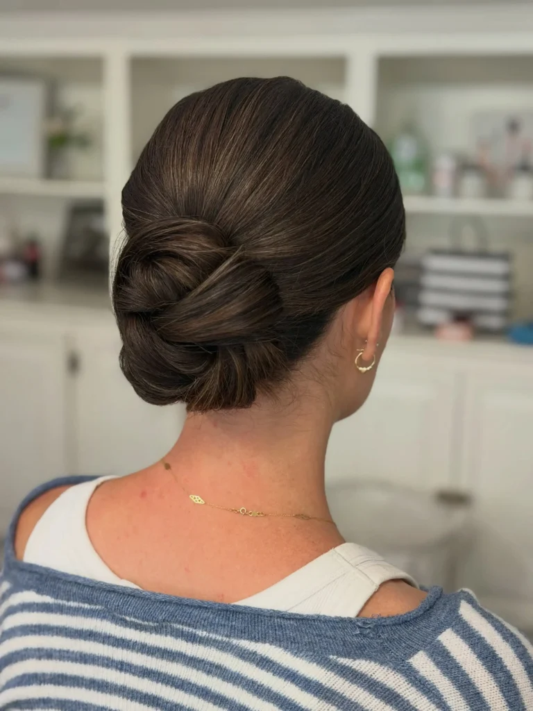 Sleek Low Knot Updos